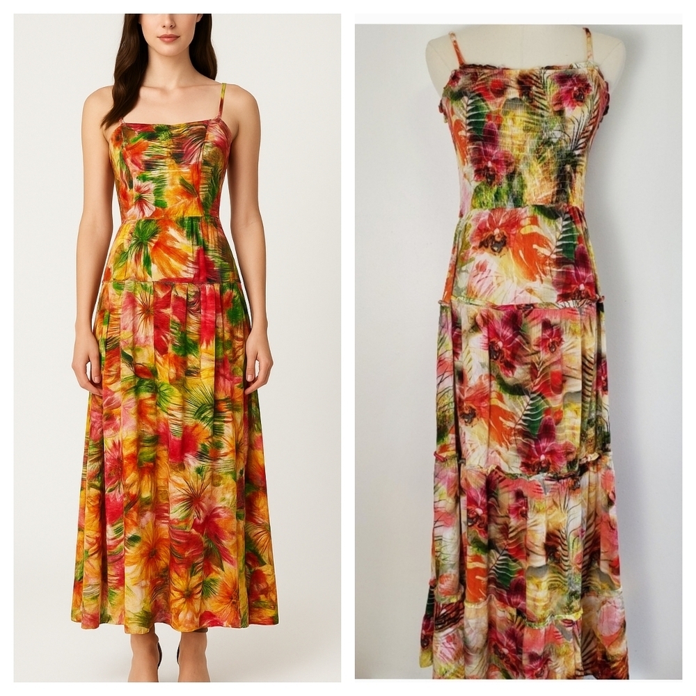 Guess Multicolor Floral Maxi Dress